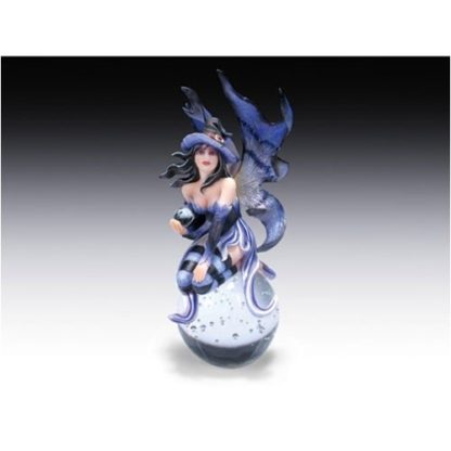 Fairy Witch on Glass Crystal Ball Paperweight
