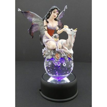 Fairy Petting Unicorn on Crystal Ball Paperweight