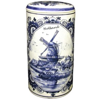 Delft Blue Windmill Rusk Canister 9"