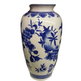 Delft Blue Medium Vase With Berries Design