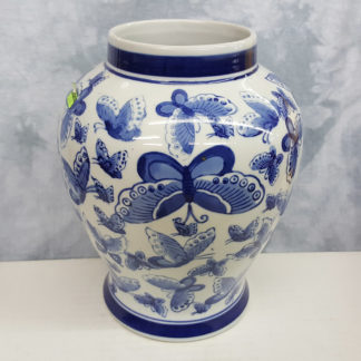 Delft Blue Medium Vase with Butterflies Design