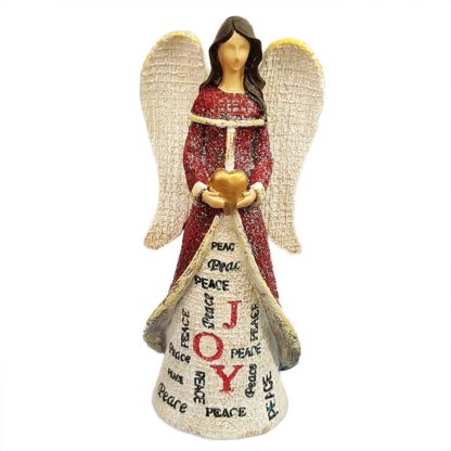 Tii Collections Large Resin Angel Figurine Holding Heart