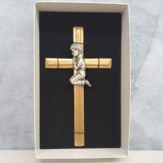 Gold Cross w/ Pewter Communion Boy