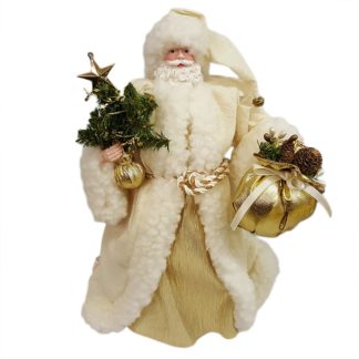 Santa Dressed In White Tree Topper