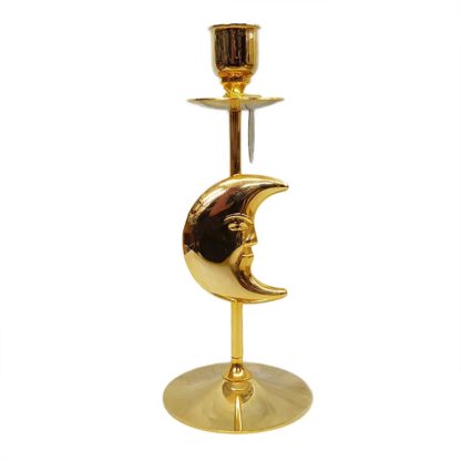 Crystal Delight 24K Gold Plated Candle Holder & Moon
