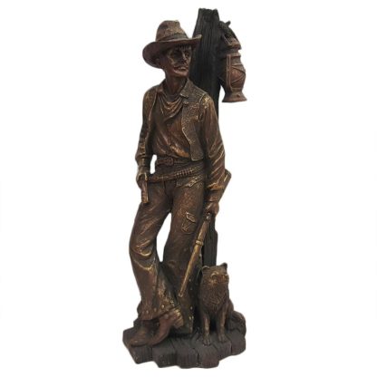10.5H Bronzed Leaning Cowboy