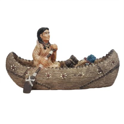 Porcelain Canoe with Native American