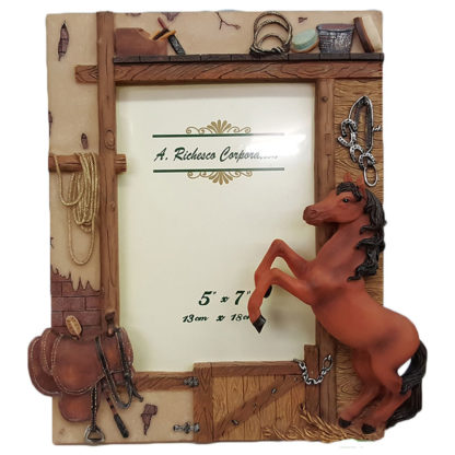 Porcelain Picture Frame with Horse