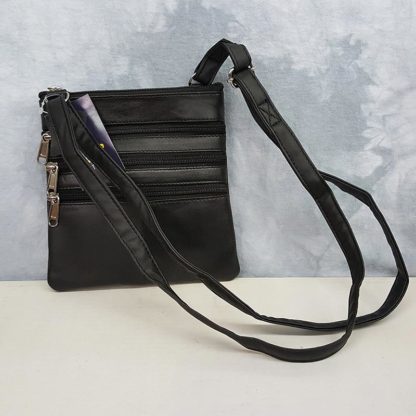 Parade Street Products Leather Crossover Bag Black