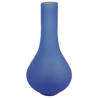 Ganz Frosted Blue Bulb Shaped Glass Vase