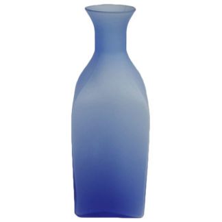 Ganz Frosted Blue Square Glass Vase