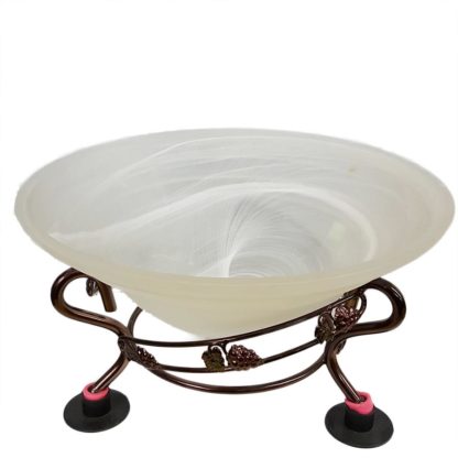 Frosted Glass Bowl with Stand