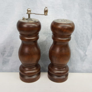 Dark Brown Wood Salt Shaker and Pepper Mill Set