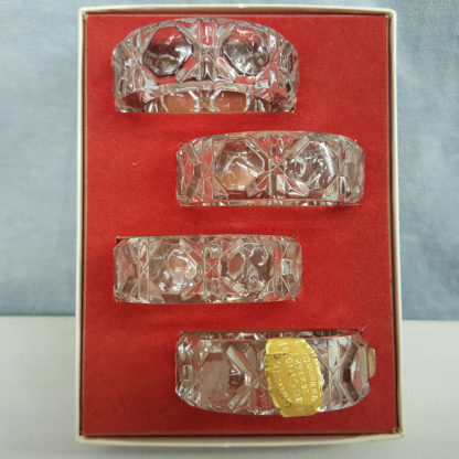Round Crystal Napkin Rings Set of 4 in box