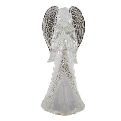 Battery Operated LED Lighted Inspirational Angel Holding Bird Christmas Figure