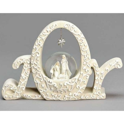 Joy Holy Family With Glitter Dome Nativity Set by Roman