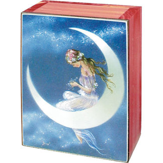 Girl On Moon Keepsake Jewelry Wood Cedar Box