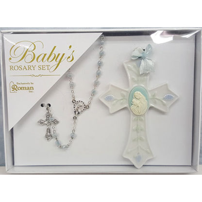 Baby's First Rosary & Cross - Gift Set For Boys
