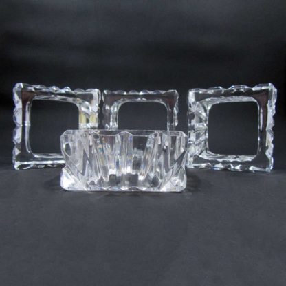 Square Crystal Napkin Rings Set of 4