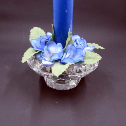 Bolsius France Glass Candle Holder (shown with candle and silk floral candle ring)