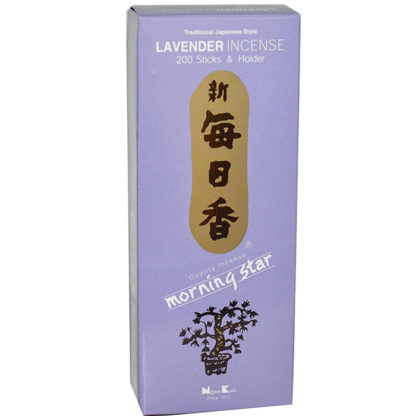 Nippon Kodo Morning Star Incense Lavender 200 Sticks and Holder