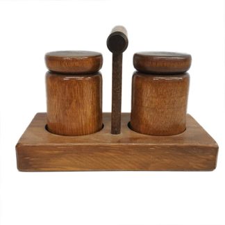 Vermont Wood Salt and Pepper Shaker Set with Holder