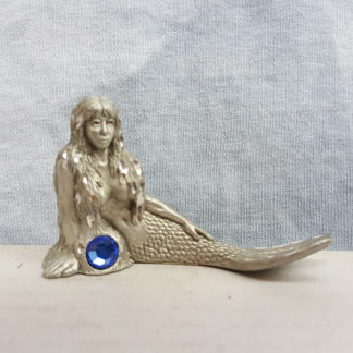 Spoontiques Pewter Mermaid Figurine with Blue Crystal