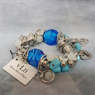 Young's Victoria Leland Designs Chunky Blue & Silver Bracelet