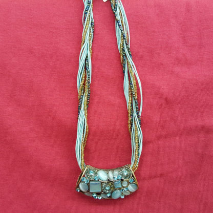 Victoria Leland Designs Light Blue & Gold Necklace