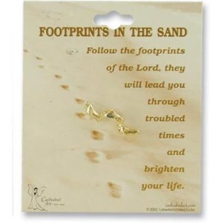 Cathedral Art Gold Footprints In The Sand Lapel Pin Carded