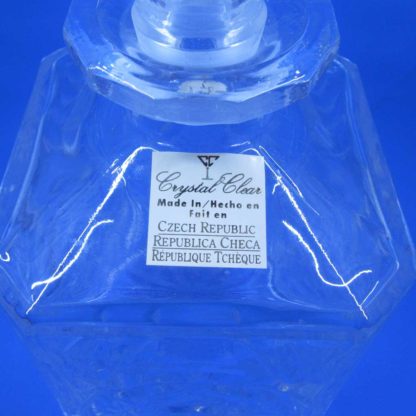 Crystal Clear Label on Crystal Decanter