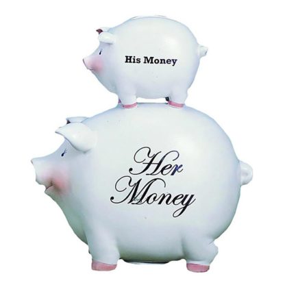 Young's His Money/Her Money Ceramic Piggy Bank, 8-Inch