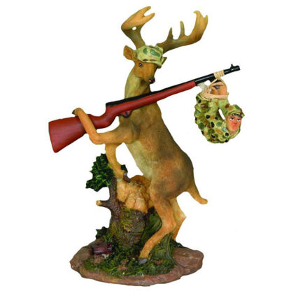 Young's Deer Gets Hunter Resin Figurine, 7-Inch