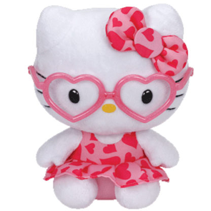 Ty Beanie Baby - Hello Kitty Pink Heart Glasses