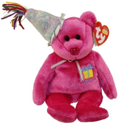 Ty Beanie Baby - January the Teddy Birthday Bear (w/ hat)