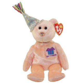 Ty Beanie Baby - October the Teddy Birthday Bear (w/ hat)