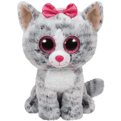 TY Beanie Boos - Kiki the Grey Tabby Cat (Medium Size)
