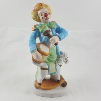 Porcelain Clown Playing Drum With Hammer
