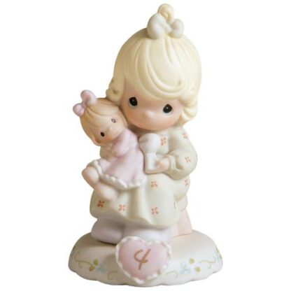 Enesco Precious Moments Growing In Grace Age 4, Blonde Girl Figurine