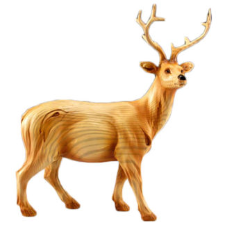 Wildlife Wood-like Cold Resin Deer Figurine
