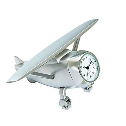 Sanis Enterprises Private Plane Silver Desk Clock