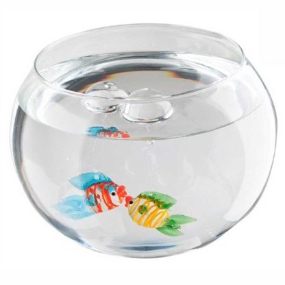Floating Glass Aquarium Fish Charms with Glass Bowl by Ganz