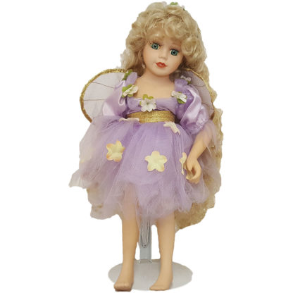 Porcelain Doll Wearing Angel Dress 14" H