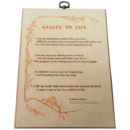 Salute To Life by Manny Feldman Textual Art Wood Plaque