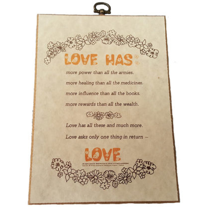 Love Has by Emanuel Feldman Textual Art Wood Plaque