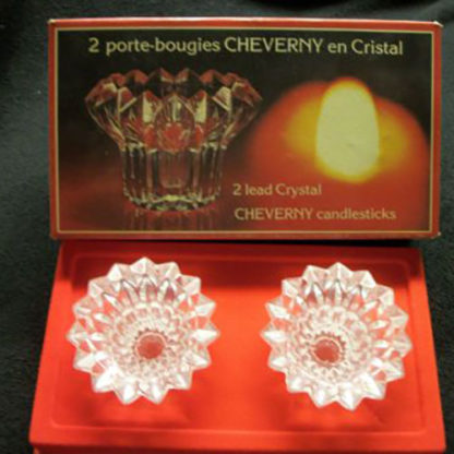 2 Lead Crystal Cheverny Candlesticks