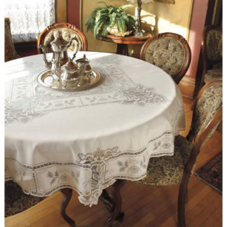 Heritage Lace Heirloom 70-Inch Round Tablecloth, Ecru