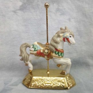 Lefton China White Horse w/Silver Mane Carousel