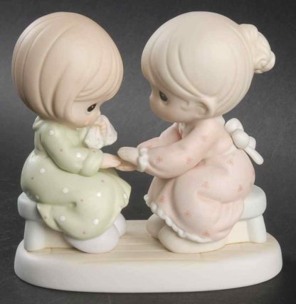 Precious Moments You are Always There for Me porcelain figurine depicting sisters holding hands