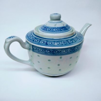 Chinese style Rice pattern single serving tea pot - back view